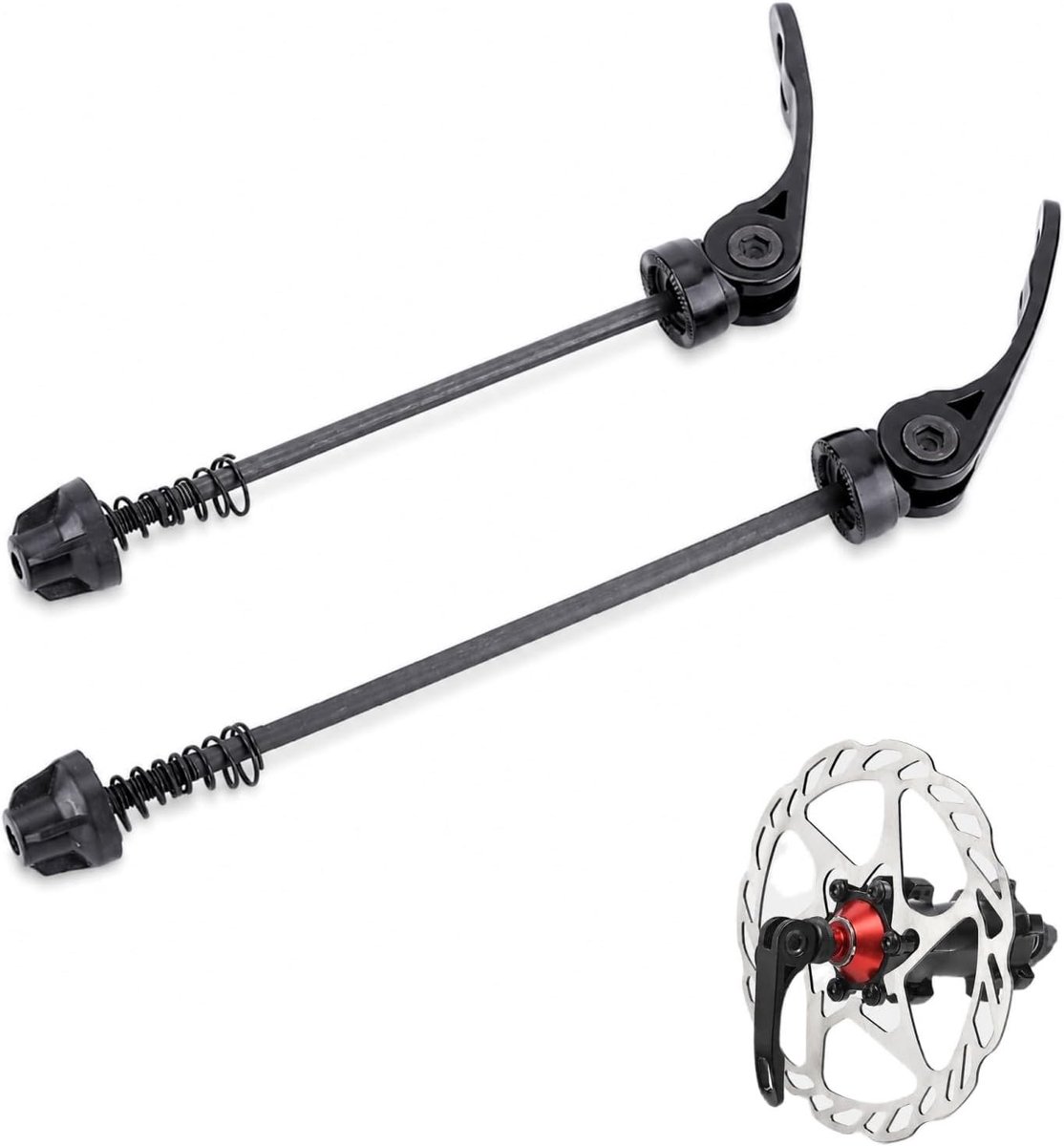 Snelspanner voor fiets voorwiel 146mm en achterwiel 189mm, ideaal voor MTB en racefietsen