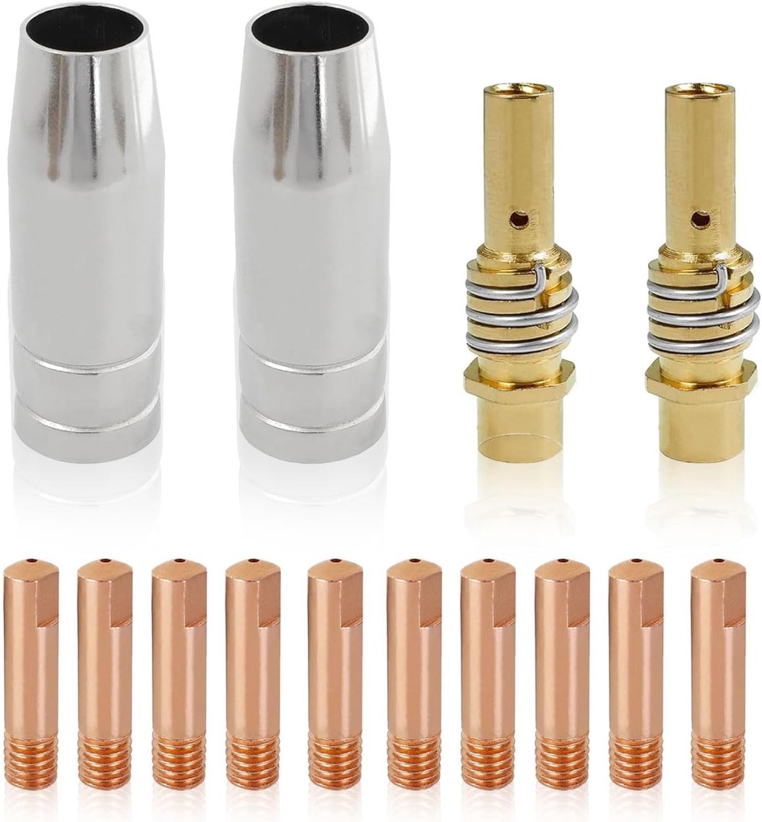 Set van 14 Solderen Branders Nozzles, Laslamp Nozzle, Laspunt en Electro-Las Gids Nozzle voor MIG Lassen