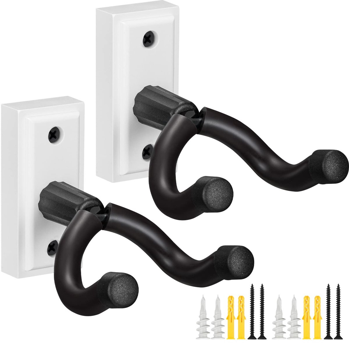 Gitaar wandhaak 2 pack - muurbeugel houder - wit - ideaal voor display - ShopVlot