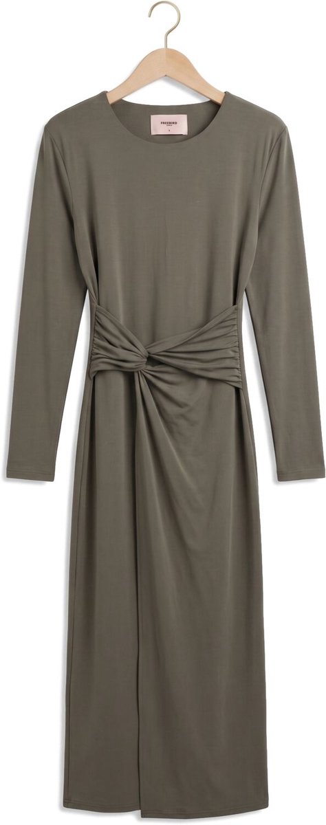Freebird Donne Jurken Dames - Jurk - Khaki - Maat M