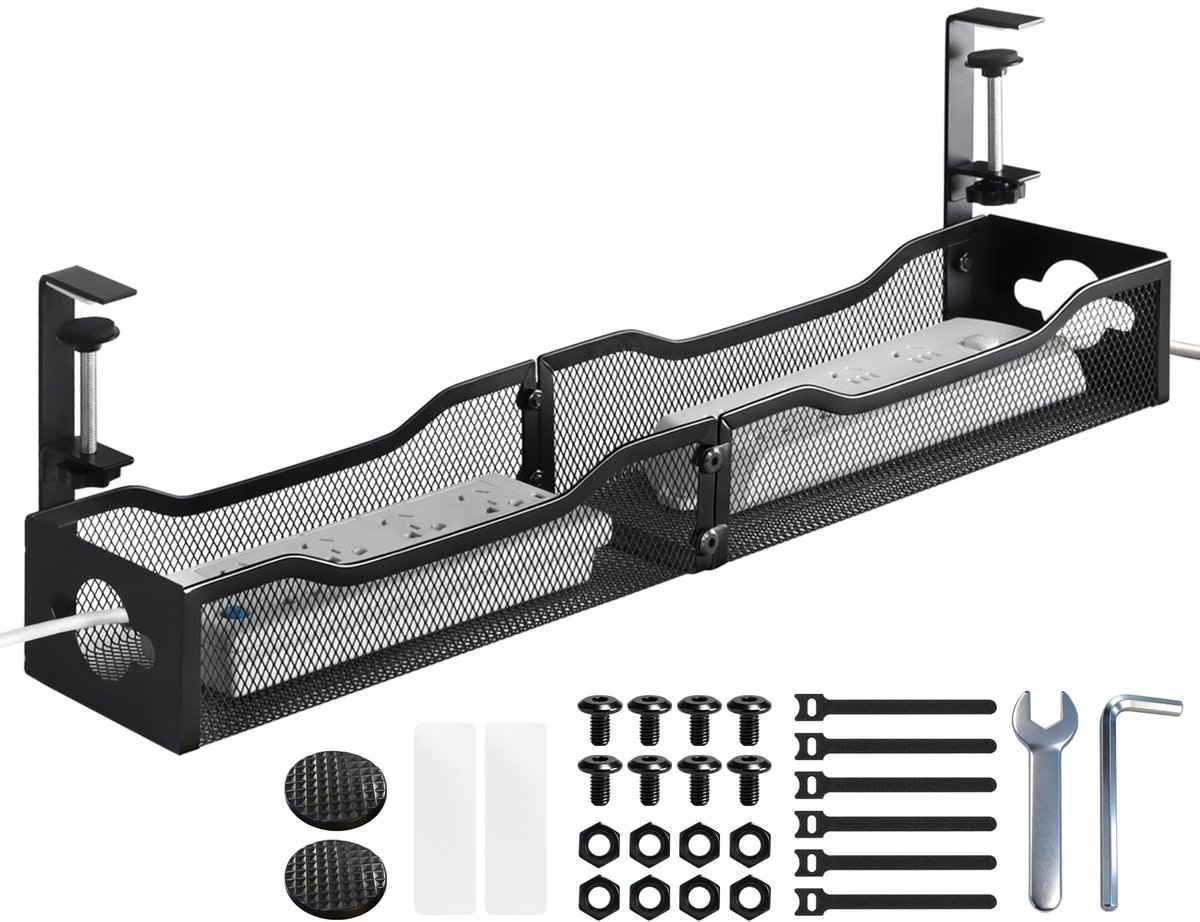 Kabelmanagement onder het bureau - extra groot 64 cm - kabelgoot zonder boren - georganiseerde kabels voor kantoor - ShopVlot