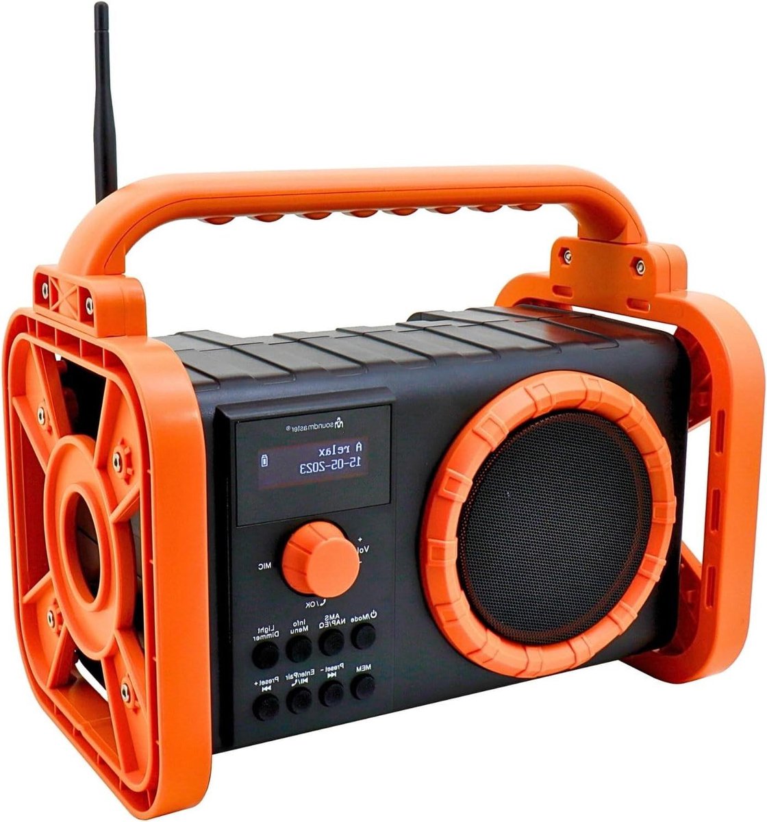 Bouwplaatsradio Tuinradio - Draagbare Digitale Radio - Buitenactiviteiten Muziek - Spatwaterdicht Stofbestendig - 12 Uur Accu - Oranje
