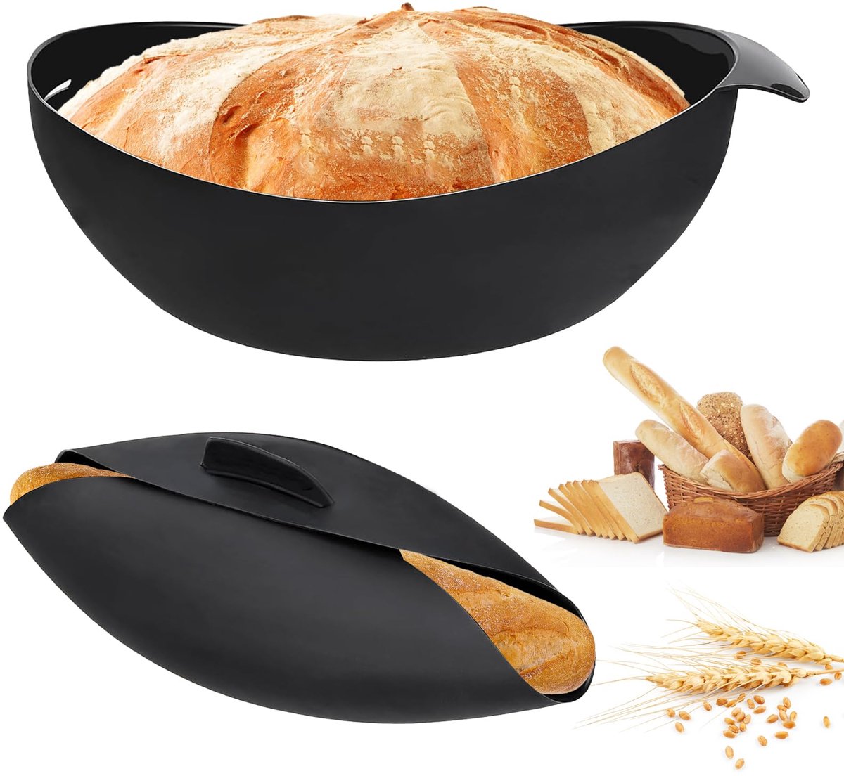 Broodbakvorm 2 stuks - siliconen rond - vouwdesign - ideaal voor bakken en stomen - ShopVlot