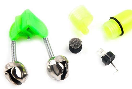 LED Beetmelders voor Hengel - 4 Stuks - Dubbele Bel - Nachtvissen - Met Batterij — afbeelding 2