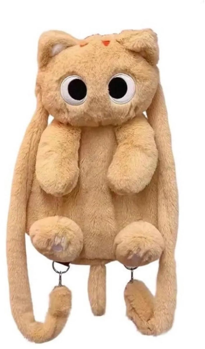 Casalora Pluche Kat Rugzak Knuffel – Zachte Rugtas Kinder en Volwassen – 40cm