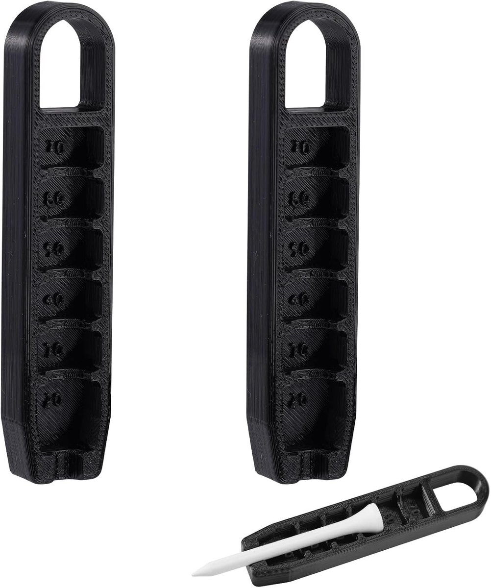 2 Stuks Golf Tee Hoogte Versteller met 6 Instellingen voor Consistente Slagen - Precisie Aanpassingshulpmiddel voor Golftraining Accessoires in Zwart