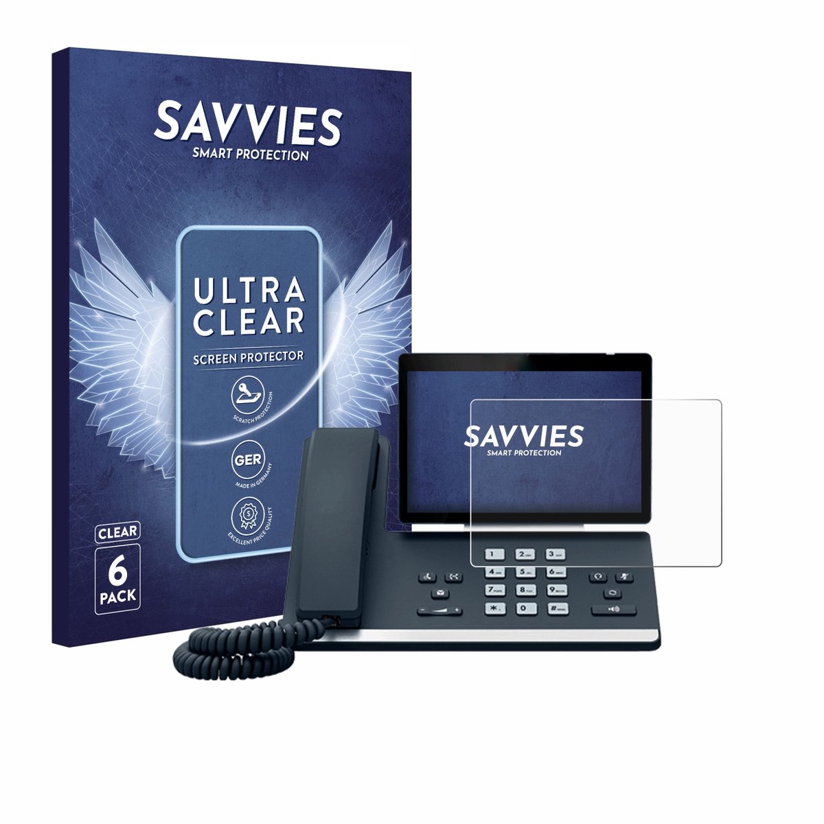 Savvies - Screenprotector voor Yealink SIP-T57W - Folie Beschermfolie transparant 6 Stuks