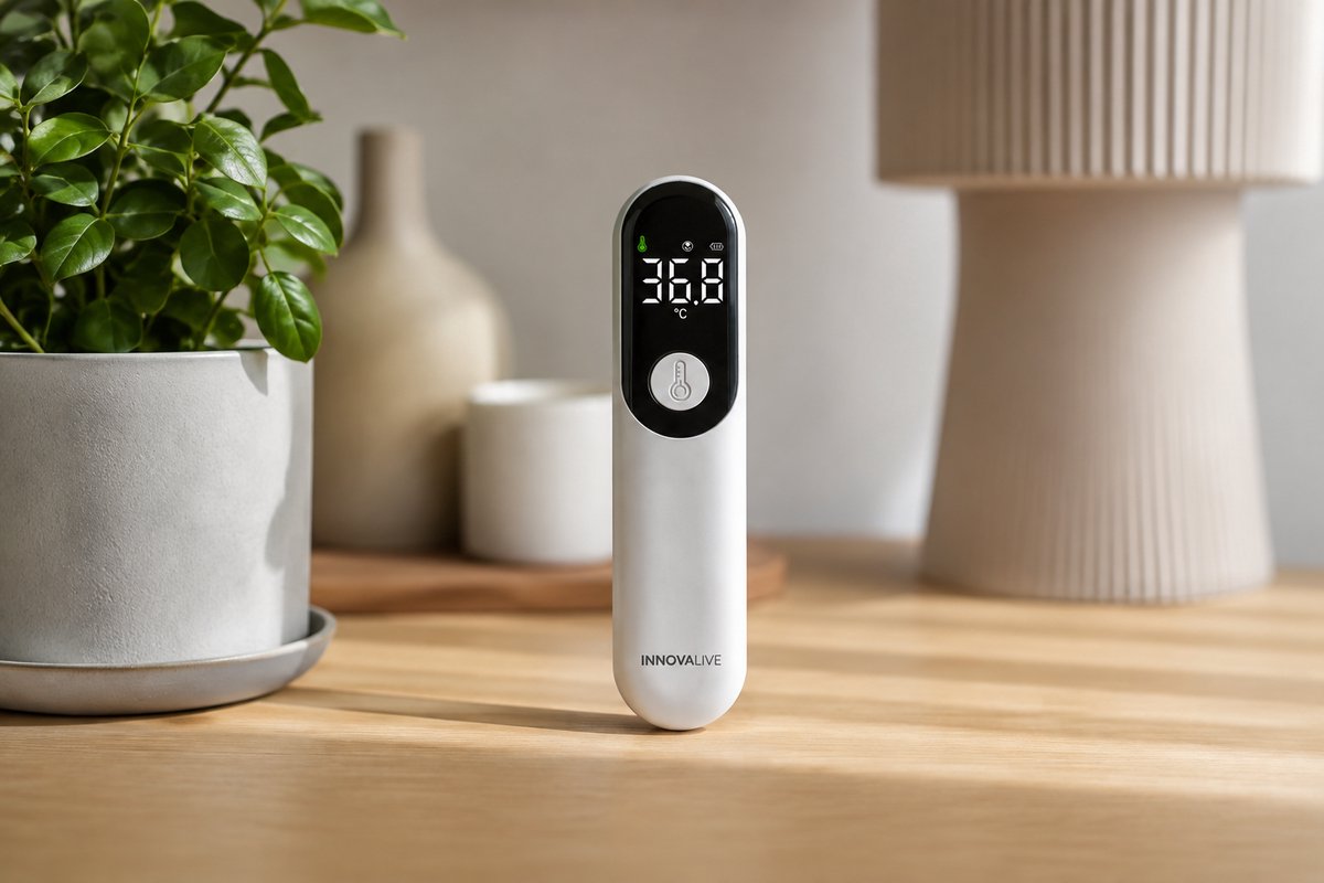 InnovaLive® Koortsthermometer Voorhoofd – Contactloos Infrarood – voor Baby's, Kinderen & Volwassenen – Digitaal – USB-C Oplaadbaar — cadeau in Cadeau-ideeën - foto 8