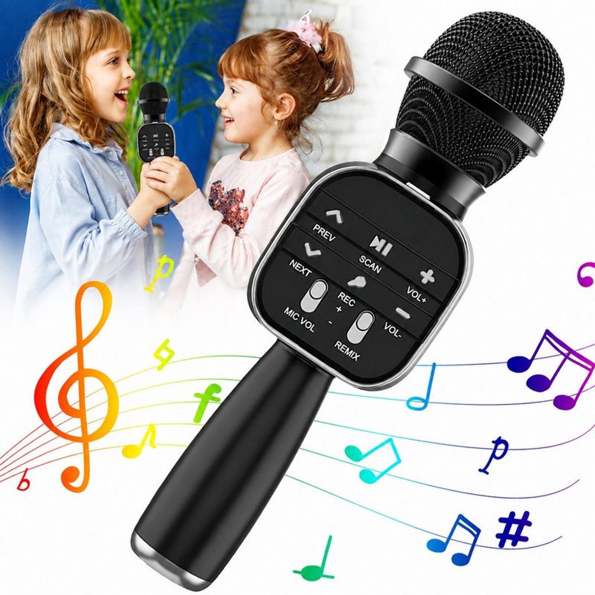 Draadloze karaoke handmicrofoon, Bluetooth karaoke machine