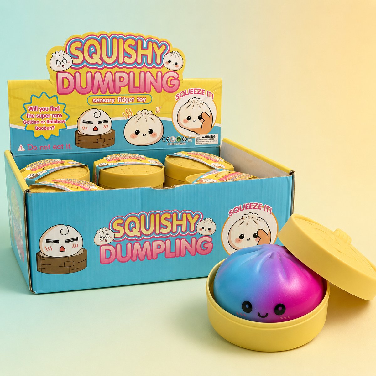 Dumpling-squishy's, 2 stuks (verrassing)