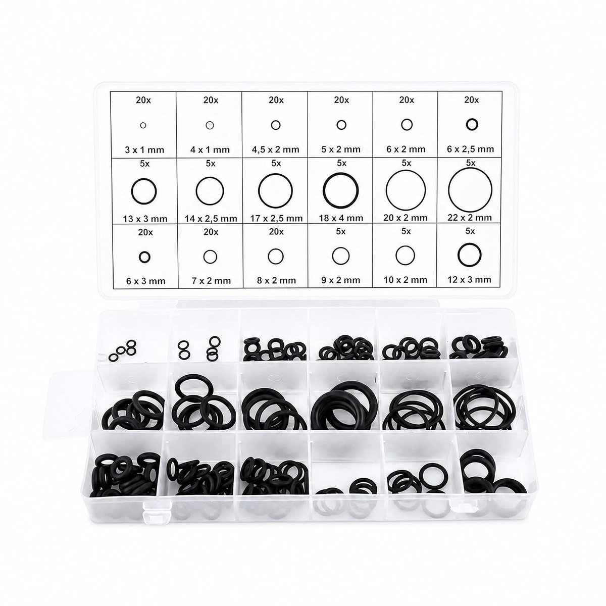 225 Stuks O-ringen voor Hogedrukreiniger - Rubberafdichtingen en Gasket Set voor Wasmachines en Accessoires