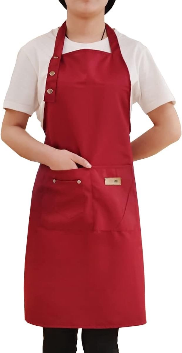 Verstelbare Unisex Schort met 2 Zakjes voor Koken, Grillen en Bakken - Roze, One Size, Perfect voor Chefs en Bediening