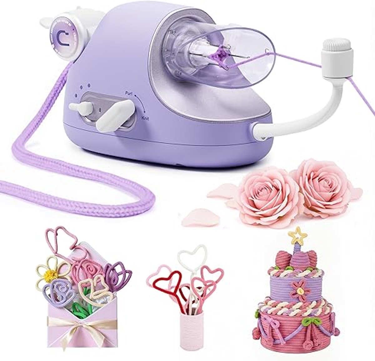 Elektrische Breimolen Pro – Automatische Breimachine voor Breislangen & Decoratief Koord – Instelbare Snelheid – Voor Creatieve DIY Breiprojecten