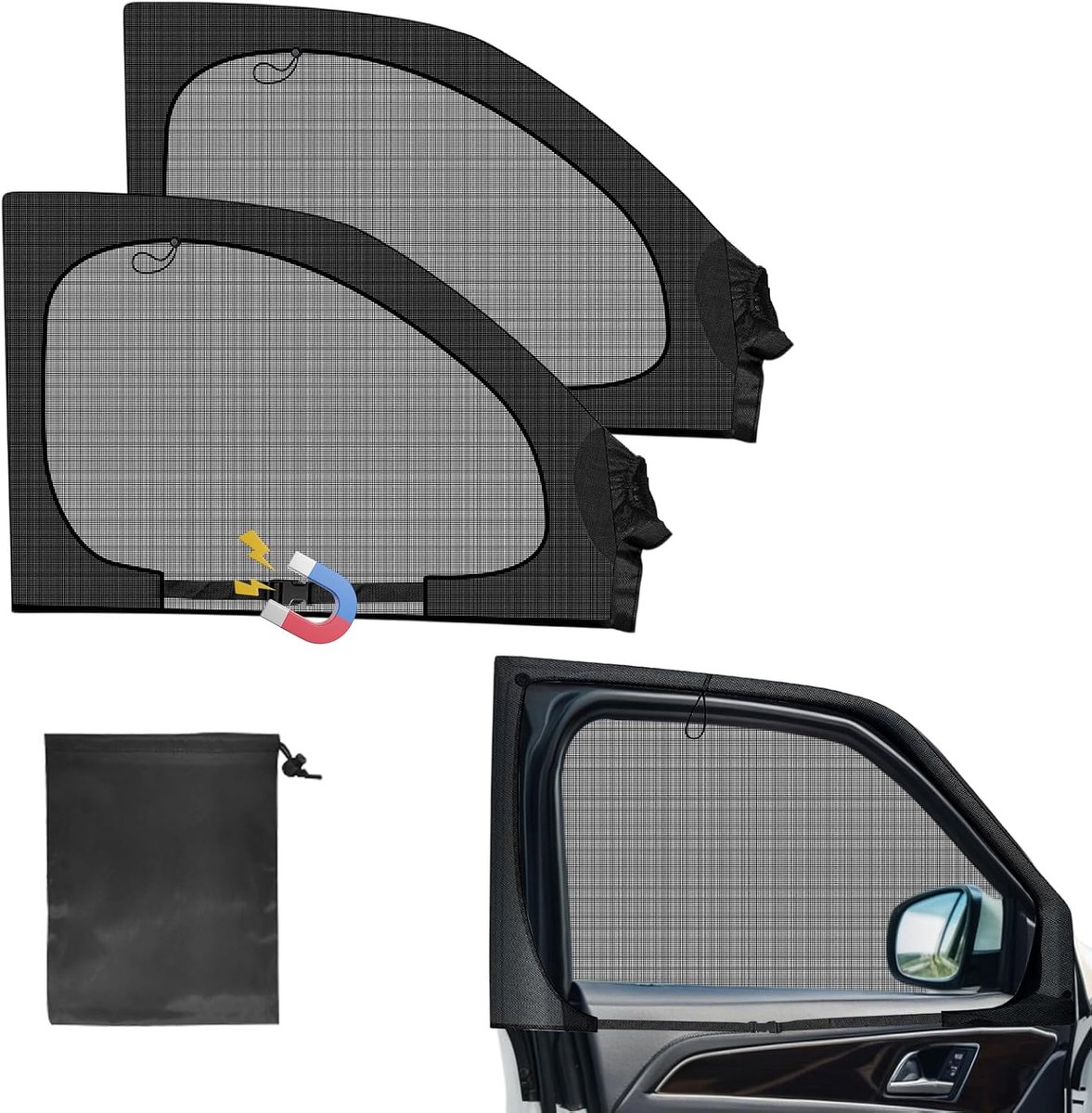 Magnetic Insect Screen Side Window for VW T4 T5 T6 2 Pieces Magnetic Insect Net Mosquito Net Breathable Insect Outdoor - ShopVlot