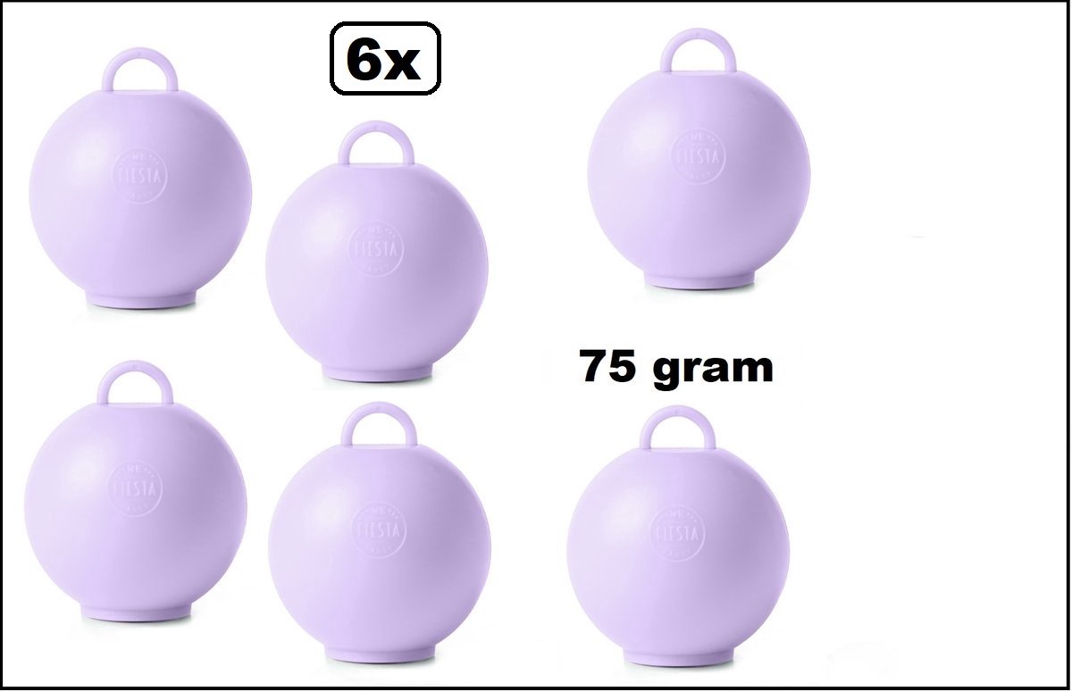 6 stuks Ballon gewicht Kettlebell lila - 75 gram - Tafeldecoratie thema feest ballon party festival
