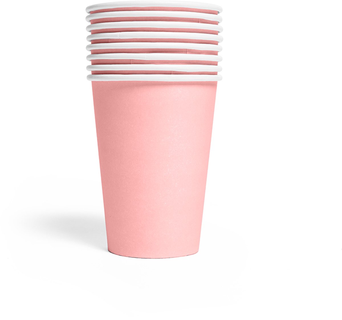 8x Papieren Bekers 210ml FSC - Roze - Feestartikelen