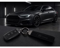 Sleutelhanger geschikt voor Audi S-line - Alcantara – Hoge Kwaliteit Set | High Quality Keychain | Porte-Clés Haute Qualité