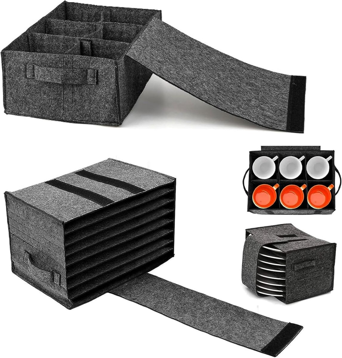 Camper Plate Holder, 2 Pieces for 8 Plates, 6 Cups, Plates, Organiser, Cupboard, Kitchen, Cup Holder, Motorhome (Cup - ShopVlot