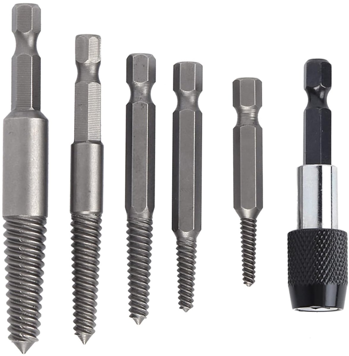 Screw Extractor, 6 Headless Screw Extractor Broken Bolt Stripping Stud Removal Tool Hexagon Handle Electric Extraction - ShopVlot