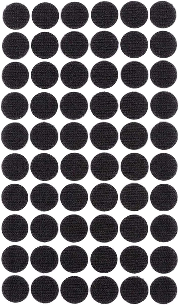 Velcro fastener Dots - 15 mm diameter - black - double-sided - 60 pairs of hook and loop points - ShopVlot