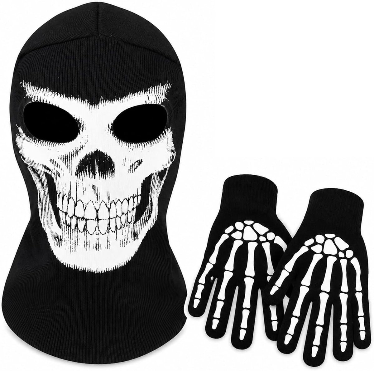 Skeletmasker - Fluorescerend - Volledig Hoofd - Ademend Polyester - Voor Halloween
