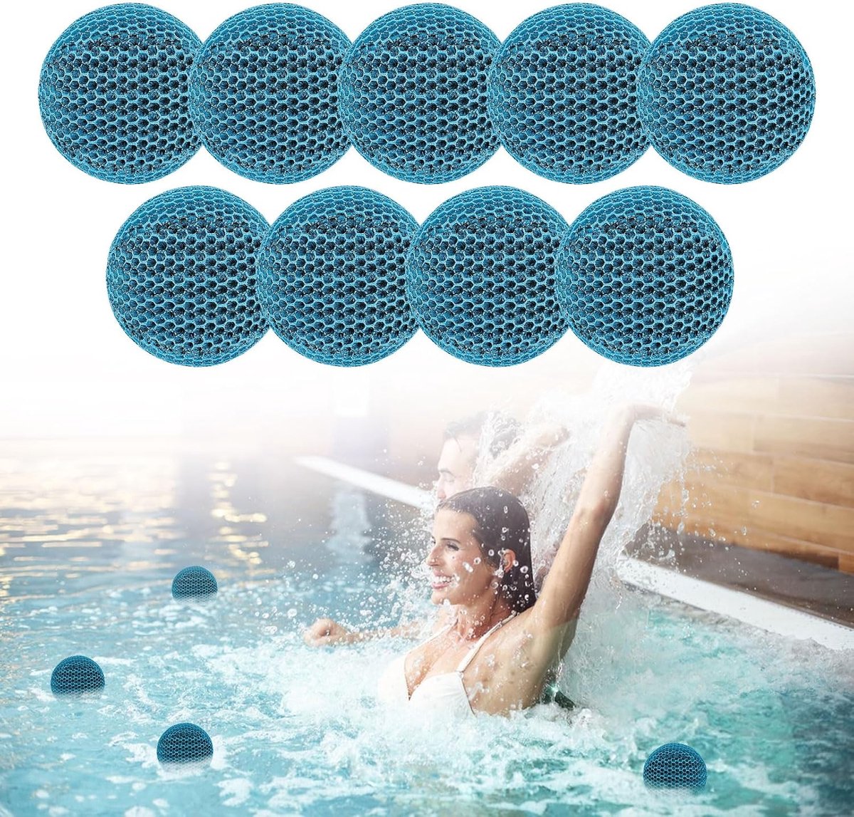Hot Tub Scum Absorber Reusable 9 Pack Honeycomb Oil Absorbent Scum Sponge Washable Foam Floating Filter Hot Tub - ShopVlot