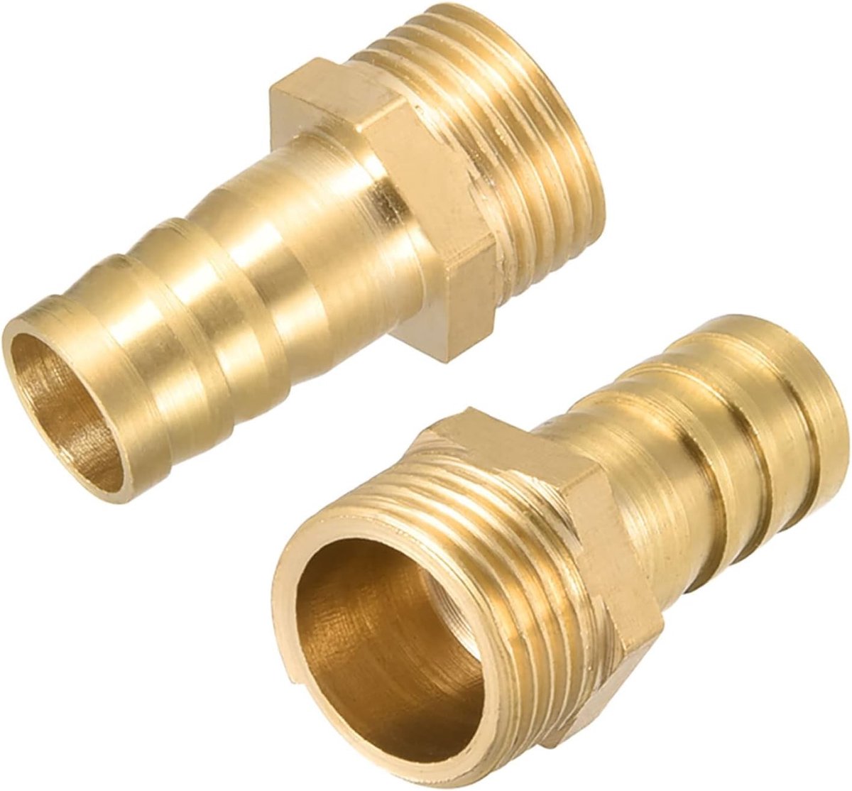 2 Stuks Messing Slangkoppelingen, Tube Fitting Adapter voor Lucht- en Vloeistoftransport, Geschikt voor 12mm Barbs en G3/8 Mannetje, Duurzaam en Betrouwbaar