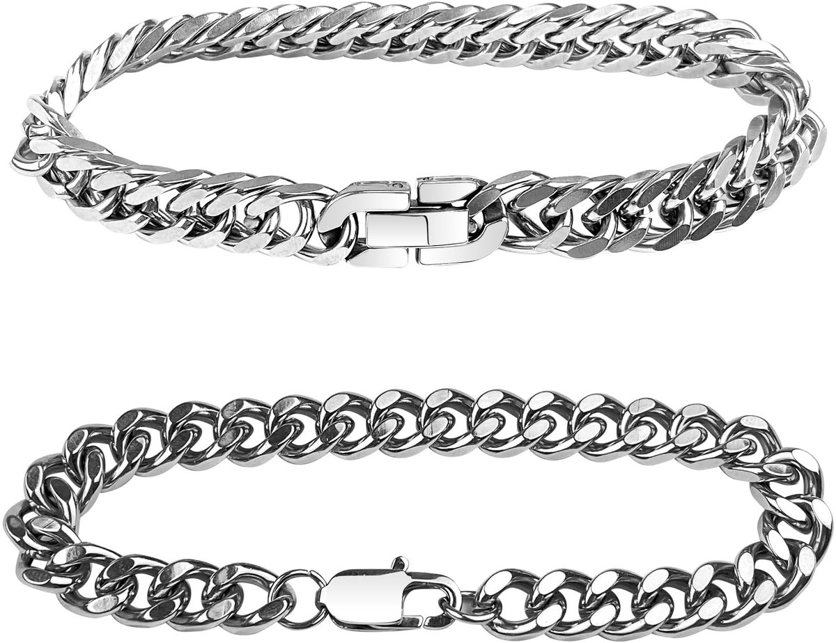 Herenarmbanden 18 cm/19 cm - 2 stuks - Stijlvol ontwerp - Perfect voor dagelijks gebruik - ShopVlot