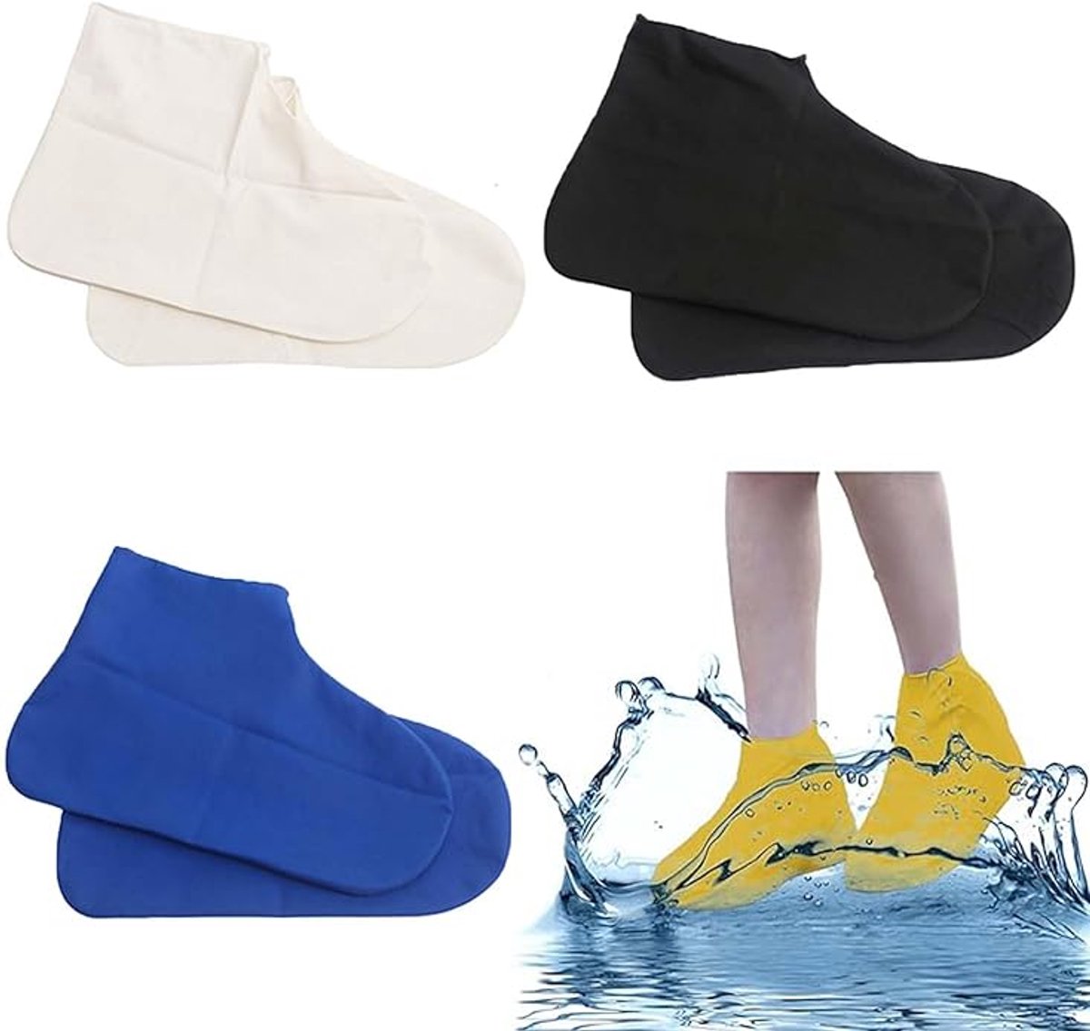 4 paar Overschoenen Waterdicht - Regenschoenen - Anti slip Schoenovertek - siliconen schoenovertrekken - Regenlaarzen - herbruikbare - voor regen, sneeuw, modder - Bescherm je favoriete schoenen - Maat L 38 tot 46