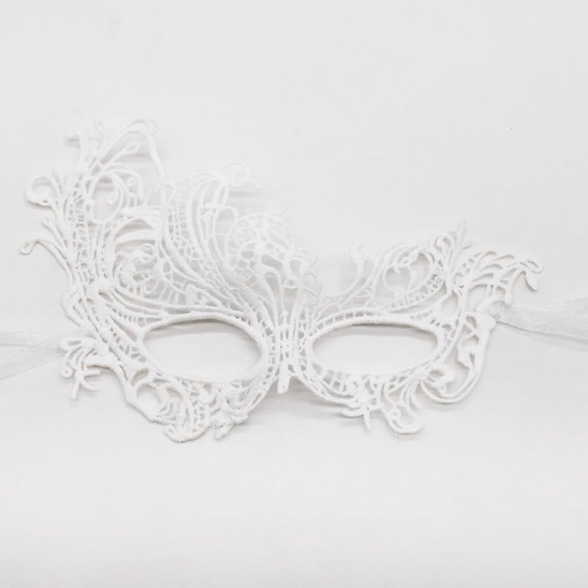 Kanten Oogmasker - Wit - 25 x 16 cm - Sexy Kanten Masker - Voor Dames