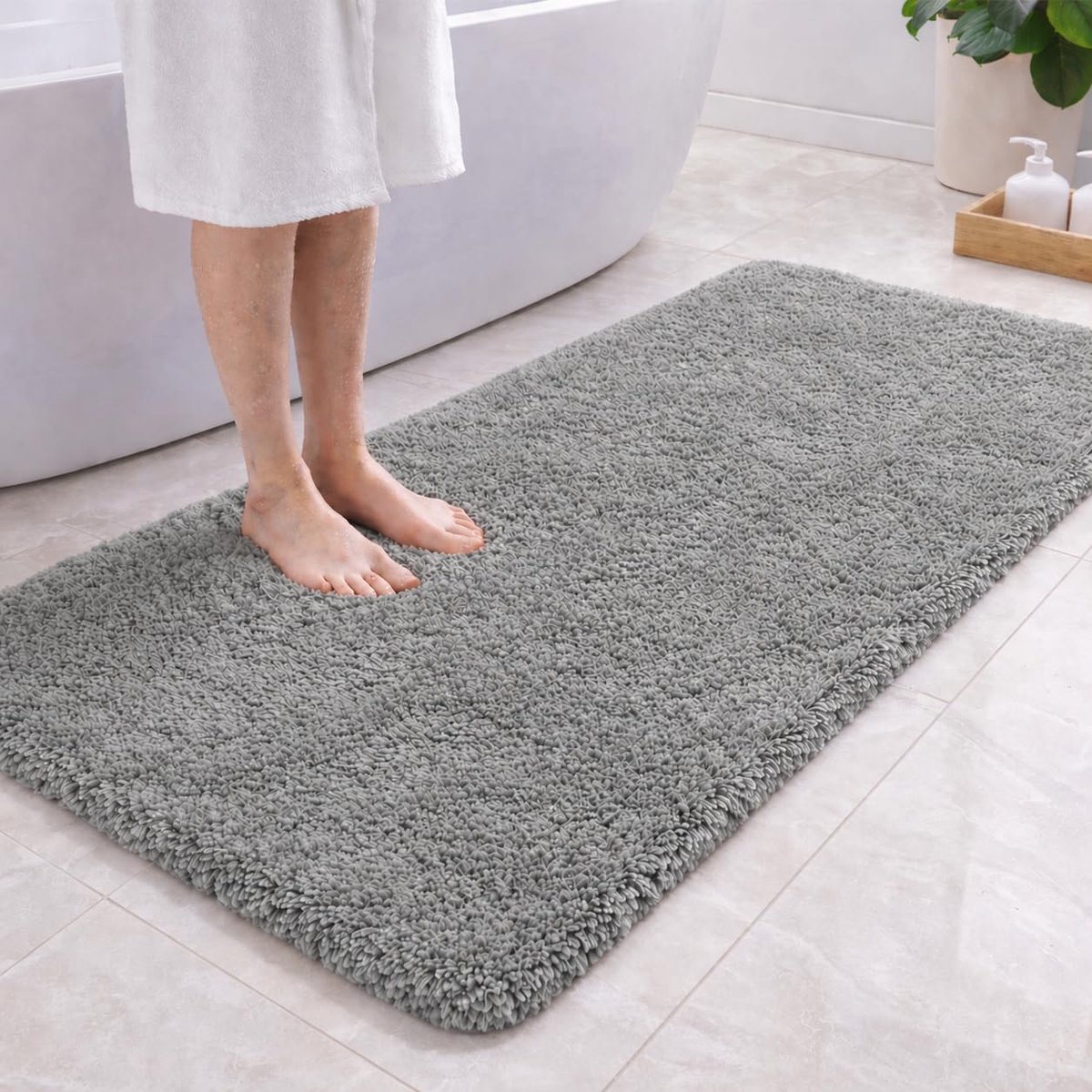 Badmat Antislip 120 x 60 cm - microvezel - super absorberend - zacht en machinewasbaar - ShopVlot