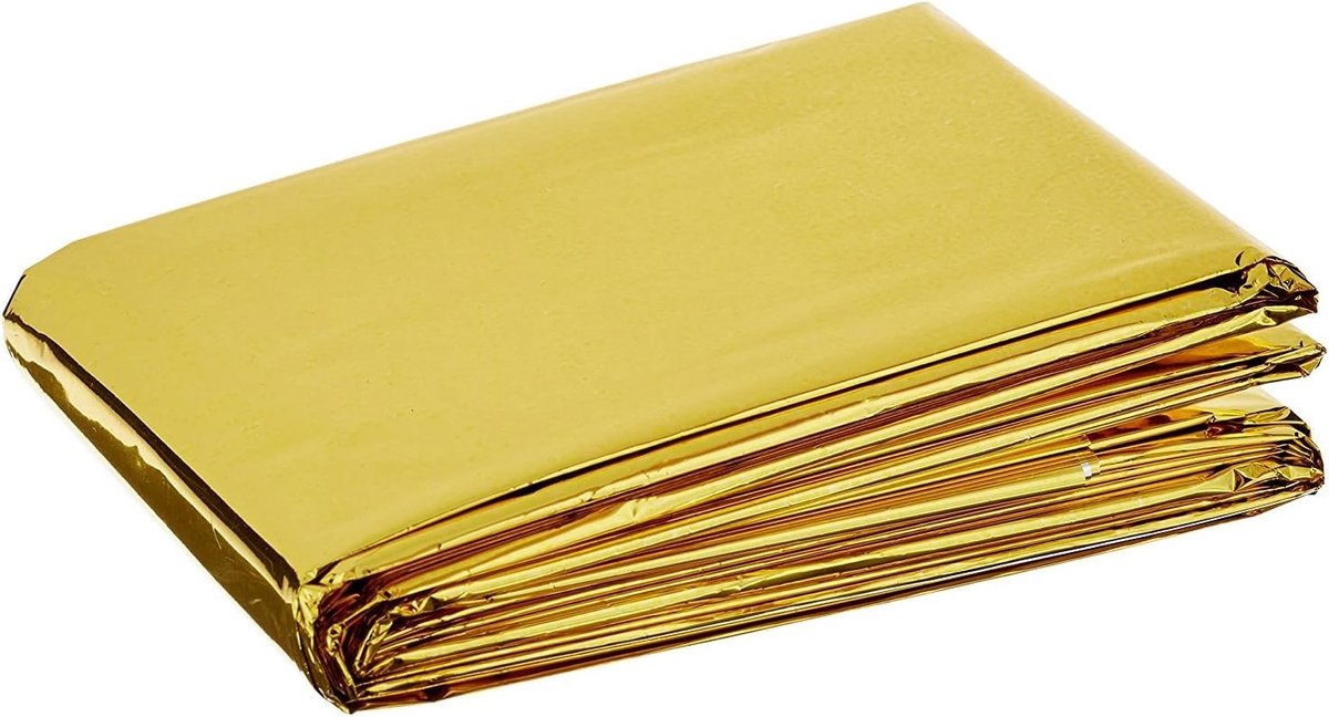 Eerste Hulp Reddingsdeken - Goud-Zilver - 160 x 210 cm - Aluminium Folie - Voor Bescherming Tegen Kou en Hitte