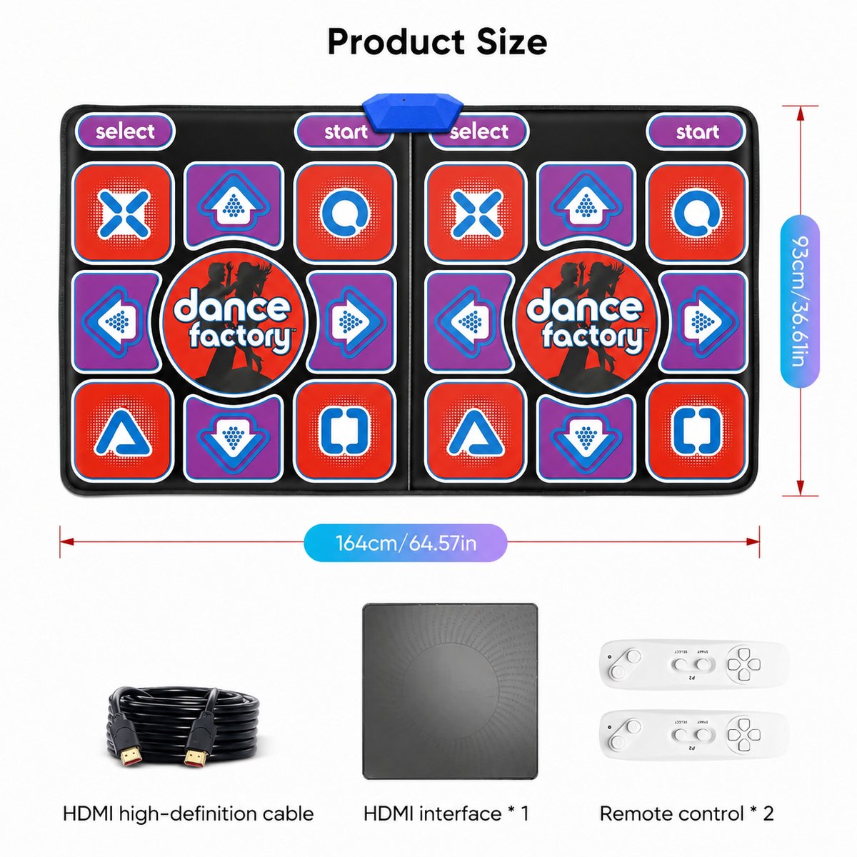 Seth Select Fitness mat - Dansmat -Fitness mat met HDMI - Dubbele dansmat - Antislip Yogamat - Draadloos - Voor dansspellen