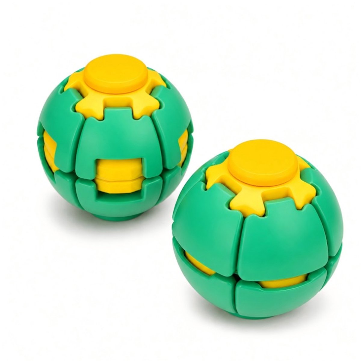 casalora Fidget Spinner Bal Set van 2 – Druk- en Draai Anti Stress Speelgoed – Transformeerbare Sensorische Fidget Toys voor Kantoor, Thuis en Onderweg – Groen