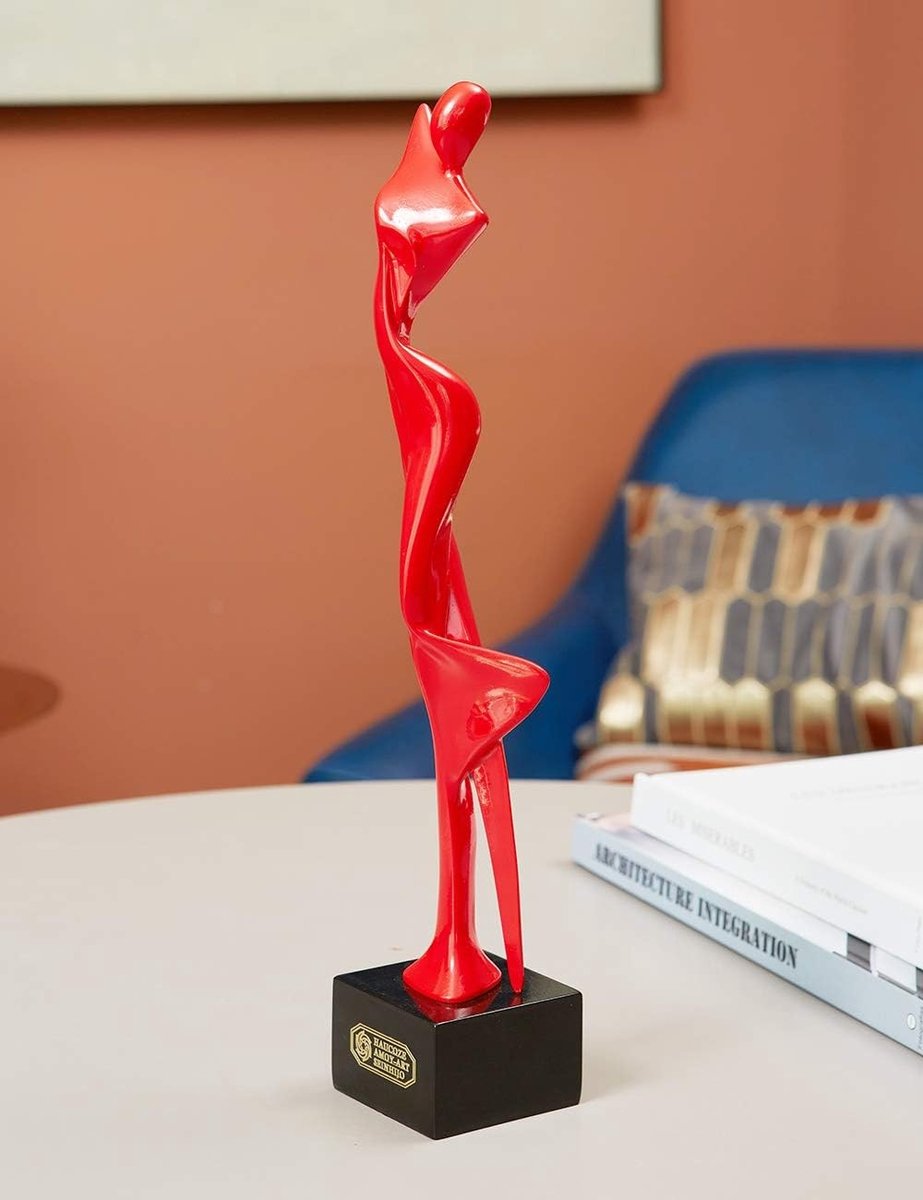 Moderne Yoga Vrouw Beeldhouwwerk - Decoratieve Sculptuur voor Slaapkamer en Woonkamer - 35 cm Hoog, Perfect als Cadeau voor Yoga Liefhebbers