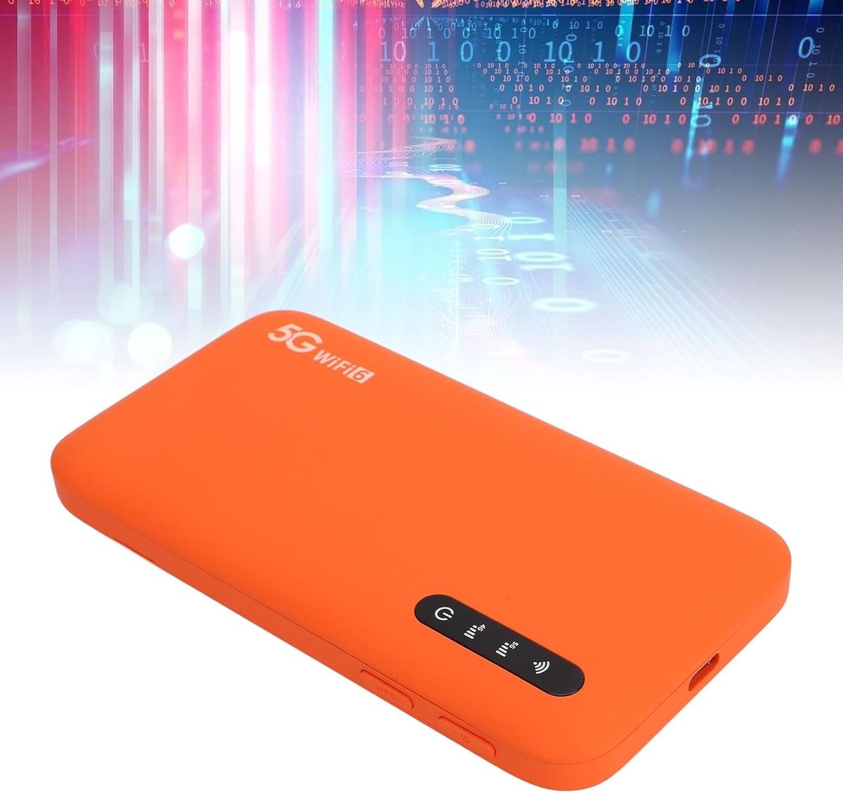 Draagbare 5G WiFi Hotspot met SIM-kaartsleuf, 16 apparaten delen, 6100mAh batterij voor mobiel internet op telefoons, laptops en tablets