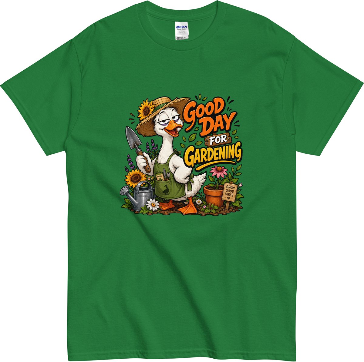 Grappig Heren en Dames T Shirt - Quote en Gans - Tuinieren Tshirt - Groen - M