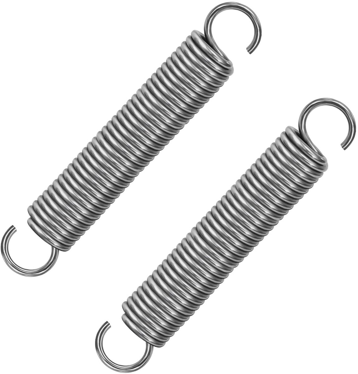 Tensionveers 150 mm met dubbele haak van roestvrij staal, 3.5 mm draad, 30 kg draagvermogen, 2 stuks voor diverse toepassingen