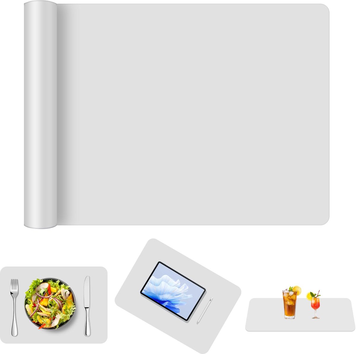 Siliconen Bakmat 60 x 40 cm - Antislip Lichtgrijs - Geschikt voor Deegrollen - Ideaal voor Bakken - ShopVlot