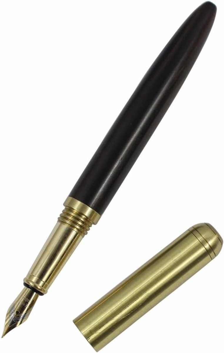 Houten vulpen van hoge kwaliteit, perfect voor kantoorbenodigdheden, schrijven en creatieve projecten, 0.7mm, zwart hout