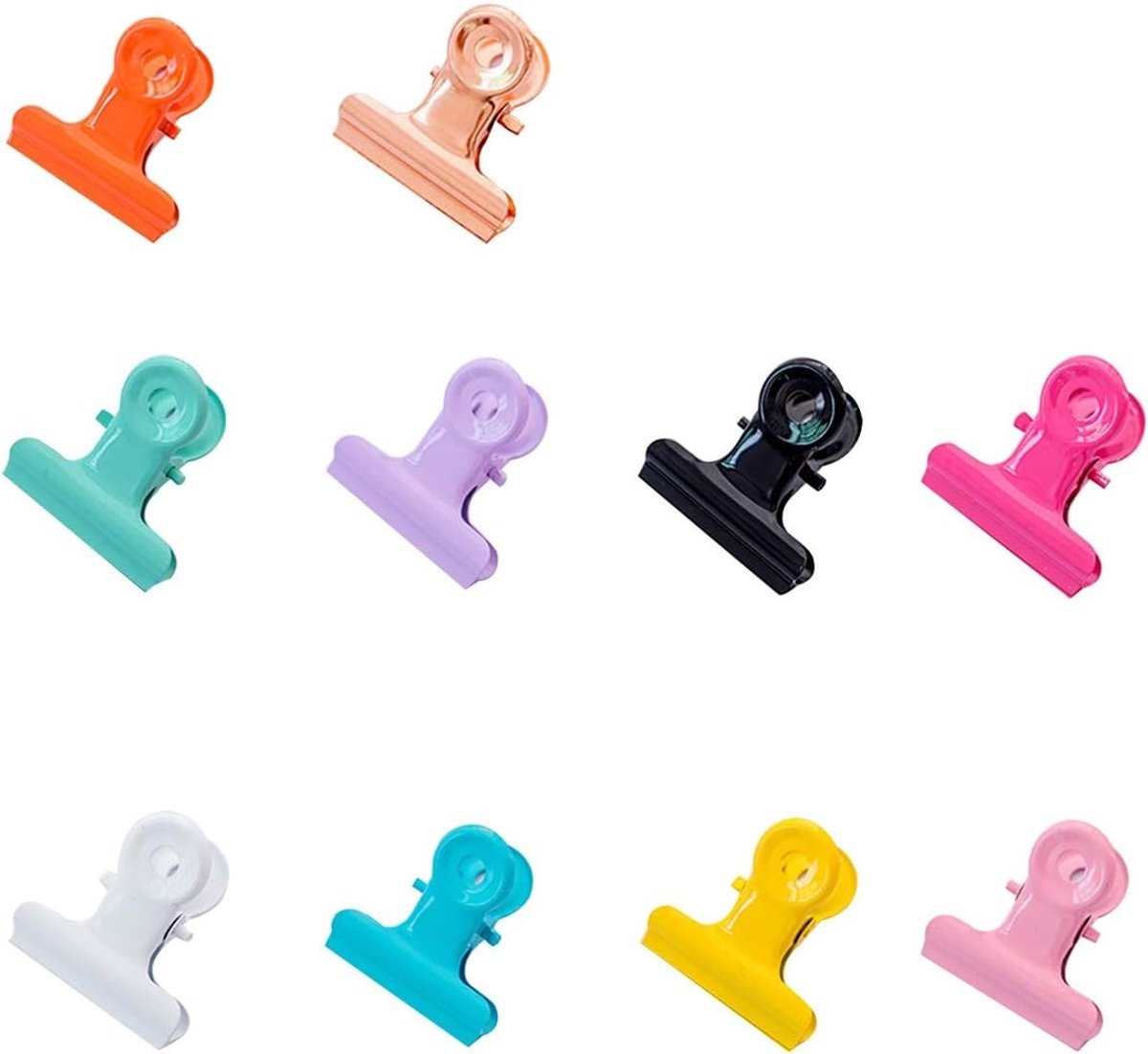 Kleurrijke Bulldog Metalen Klemmen - Hinge Clips en Paper Clips voor Thuis en Kantoor, Set van 10 Stuks