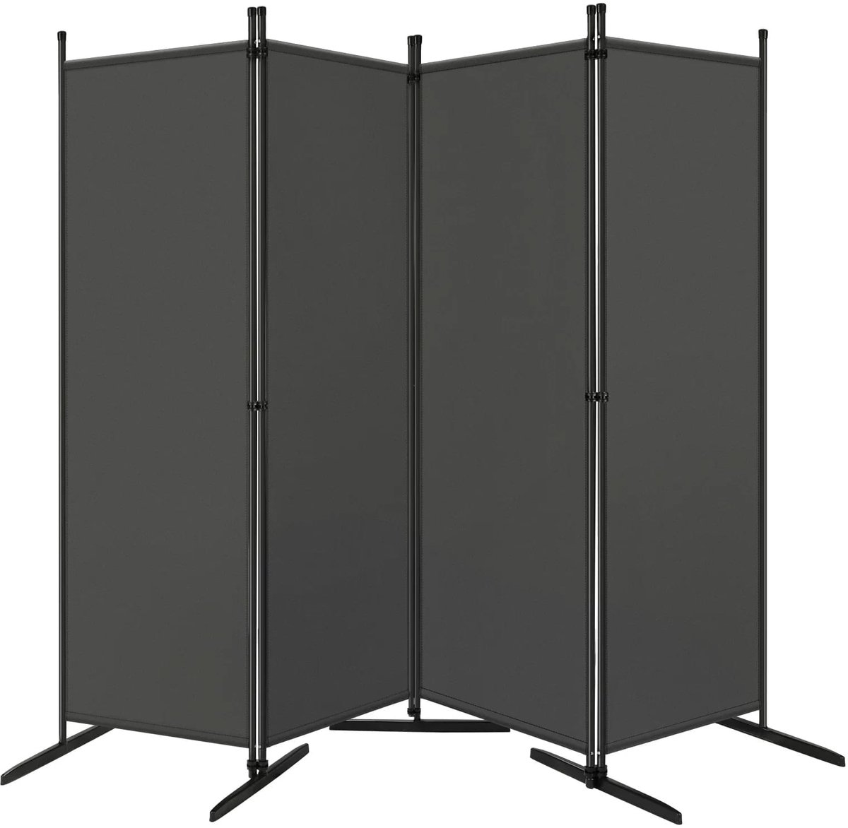 Klarven Scheidingswand Donkergrijs - Inklapbaar, Windbestendig - Privacy scherm voor tuin, balkon en interieur - 3 of 4 panelen tot - 223x177cm