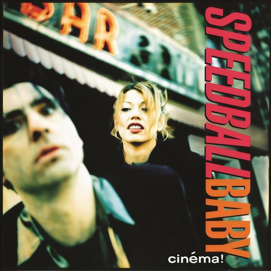 Twee mensen met de tekst "SPEEDBALL BABY" verticaal en "cinéma!" onderaan.