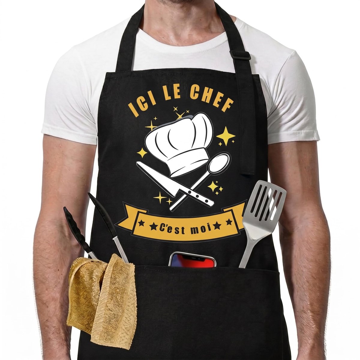 Schort voor vader - 78 × 71 cm - ideaal voor barbecue - cadeau voor Vaderdag - ShopVlot