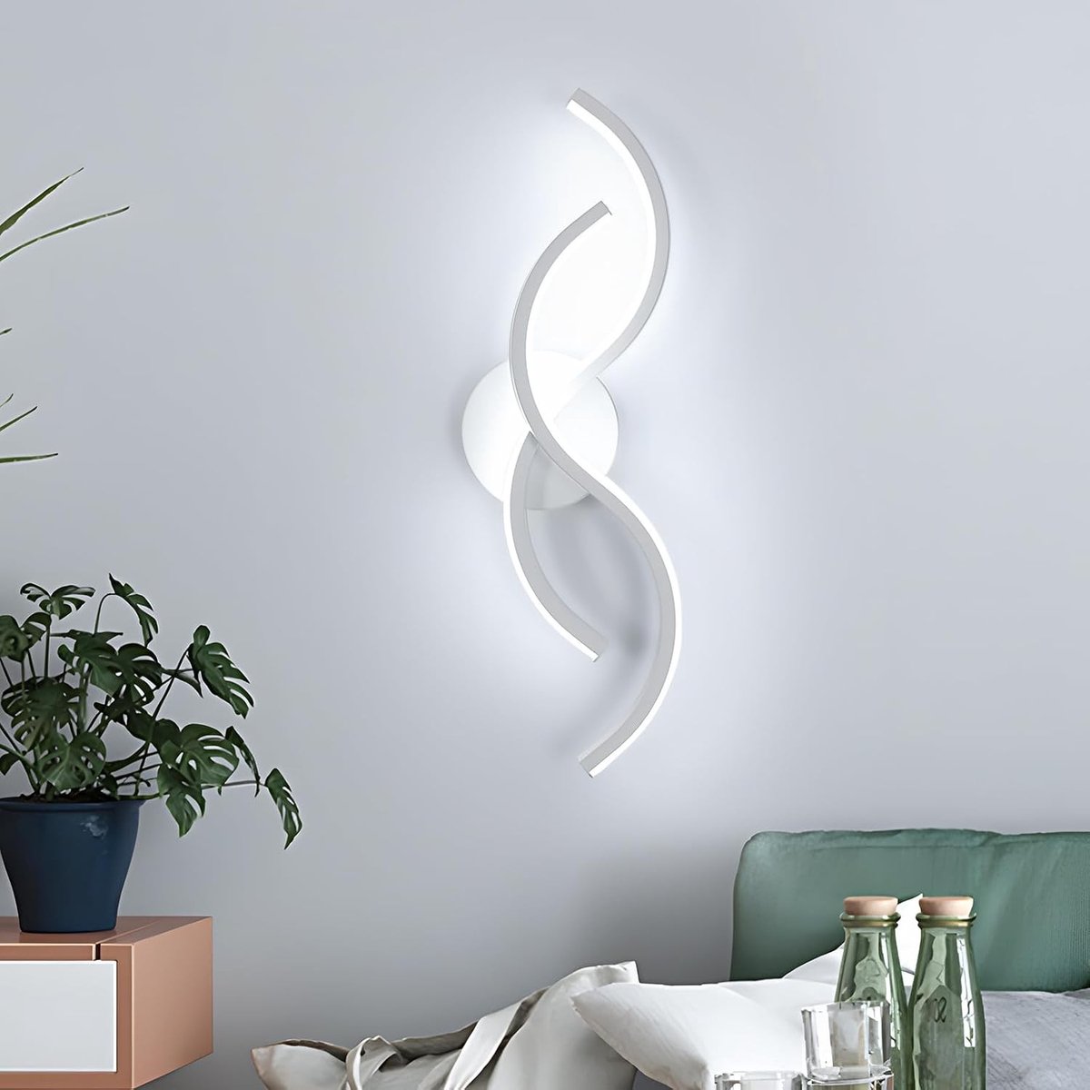 LED Wandlamp - Wit - Dia 41 cm - Modern Design met Koud Licht - Voor Woonkamer, Slaapkamer, Badkamer