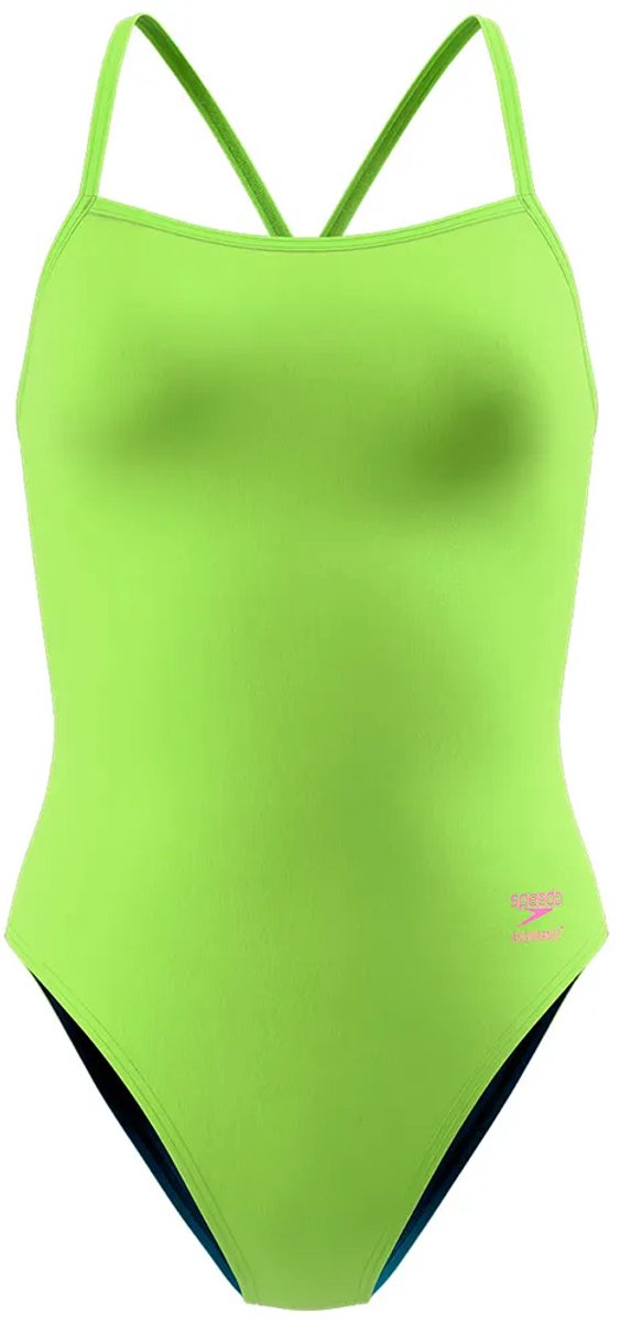 Speedo Solid V-back 2.0 Zwemkleding Groen 34 Vrouw