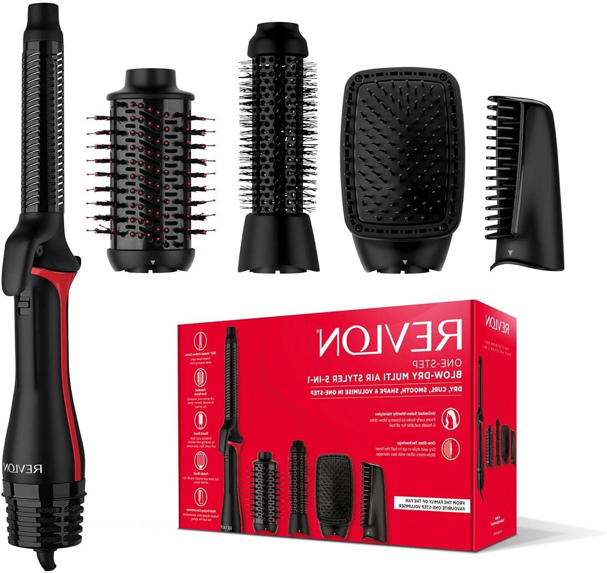 Haar Styler - Multi Styler - Haar Stylen - 5-in-1 Set - 19 x 25 x 34 cm - Zwart