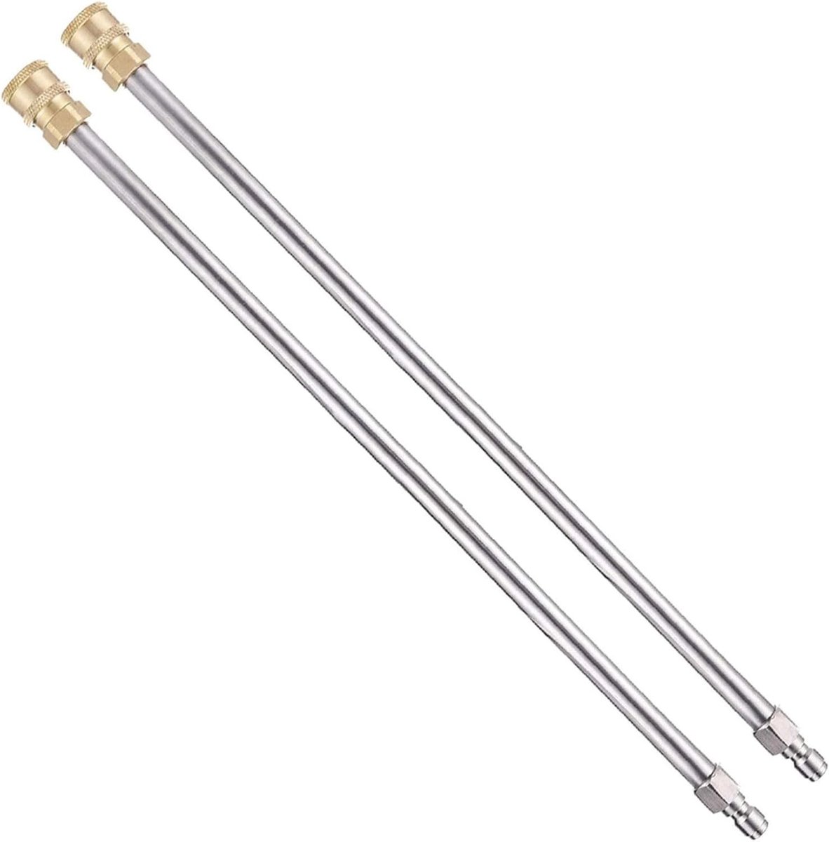 2 Stuks Verlengstuk voor Hogedrukreiniger, 15"/38cm, 1/4 Inch Snelle Aansluiting voor Efficiënt Reinigen