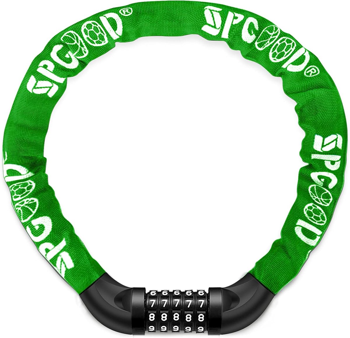 Fietsslot ketting met cijfers - geharde ketting - donkergroen - veilig je fiets afsluiten - ShopVlot