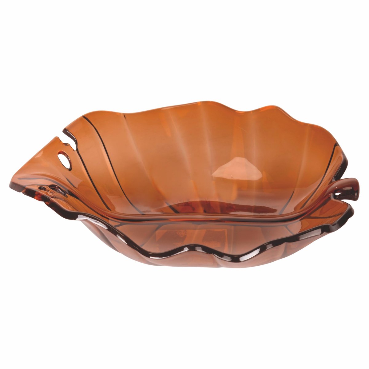 Schaal blad 22,5x19 cm - amber - 400 ml - ideaal voor decoratie - ShopVlot